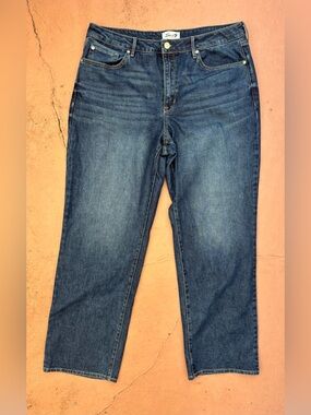 Seven 7 Women’s Loose Straight High Rise Blue Denim Jeans Size 14 Pants Classic